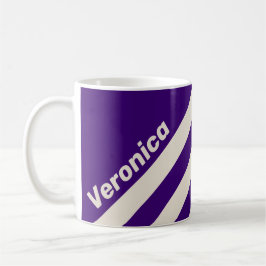 Caneca De Café Retro Videira Três Listras com Nome