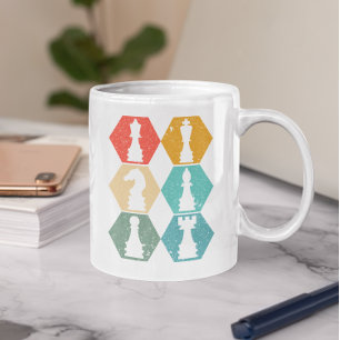 Caneca De Café Retro Vintage Chess Pials Sunset