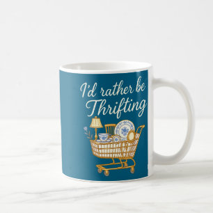 Caneca De Café Retro Vintage Eu Preferiria Estar Fazendo Compras