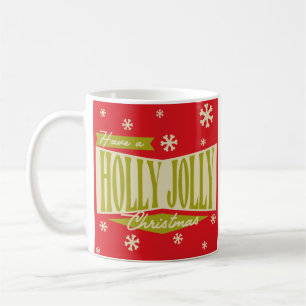 Caneca De Café Retro Vintage Holly Jolly Natal