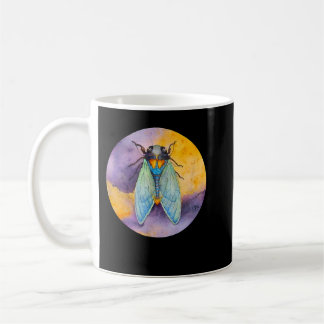 Caneca De Café Retro Vintage Insetos Sunset Coloridos Cicada