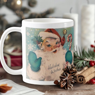 Caneca De Café Retro Vintage Jolly Papais noeis com Candy Cane