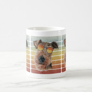 Caneca De Café Retro Vintage Pôr-do-Sol Airedale Terrier Mãe Pai