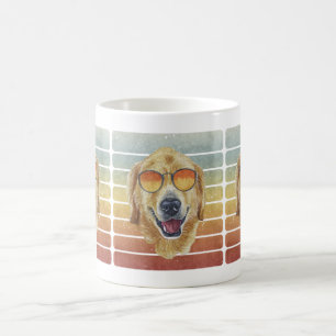 Caneca De Café Retro Vintage Pôr do Sol Golden Retriever Pet Mamã