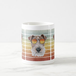 Caneca De Café Retro Vintage Pôr do Sol Wire Fox Terrier Mãe Pai