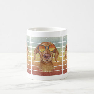 Caneca De Café Retro Vintage Sunset Cream Dachshund Mãe Pai