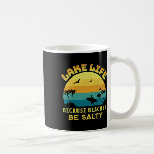 Caneca De Café Retro Vintage Sunset Lake Life Porque As Praias