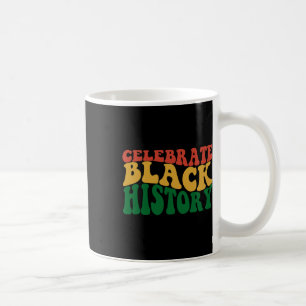 Caneca De Café Retro Wavy Celebre a História Negra Bhm Orgulho Af