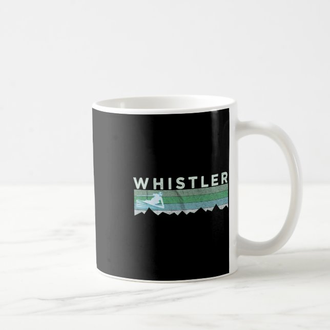 Caneca De Café Retro Whistler Bc Canadá Esqui Distorcido  (Direita)