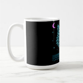 Caneca De Café Retro Wolf Synthwave - Neon Night Howler