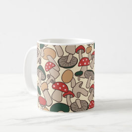 Caneca De Café Retro Woodland Mushroom Foraging