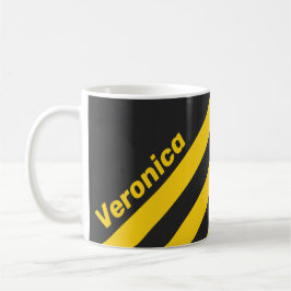 Caneca De Café Retro Yellowjacket Três Listras com Nome