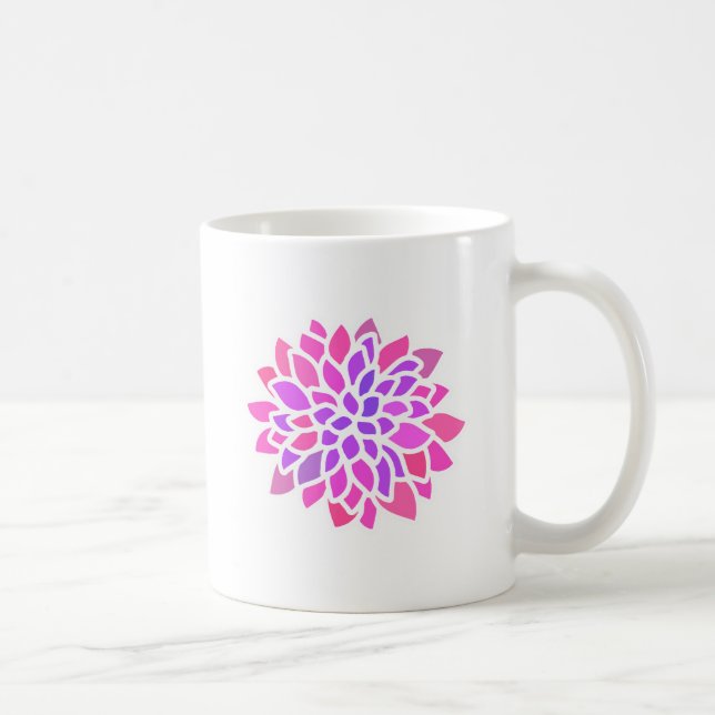Caneca De Café Retroativo da Flor de Hippie Rosa (Direita)