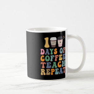 Caneca De Café Retros 100 Dias De Escola Para O Almofada De Café 