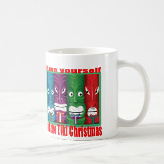 Caneca De Café RetroTikiChristmasHeads-ClassicWhiteMug 11oz