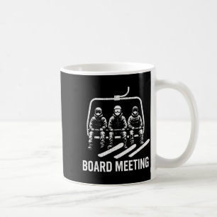 Caneca De Café Reunião de Conselho de Snowboard Esquiador Elevado