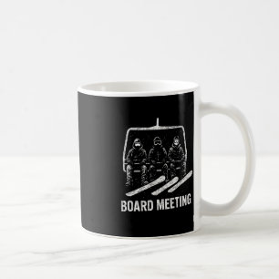 Caneca De Café Reunião de Conselho de Snowboard Esquiador Elevado