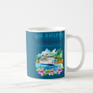 Caneca De Café Reunião de Família no Cruzeiro da Ilha Divertida