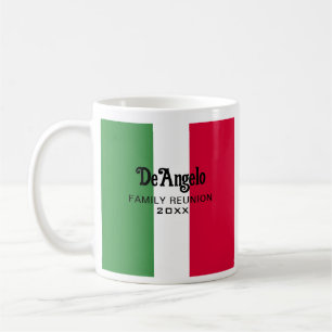 Caneca De Café Reunião de Nome de Sobrenome Italiano Personalizad