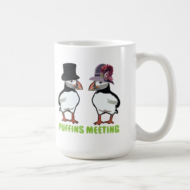 Caneca De Café Reunião de Puffins (Direita)