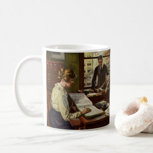 Caneca De Café Reunião Empresarial Vintage, Escritório com Execut