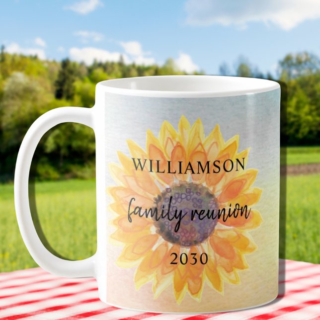 Caneca De Café Reunião Personalizada da Família (Criador carregado)