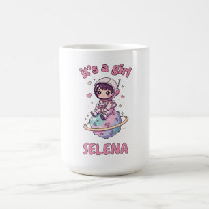 Caneca De Café Revelação de Gênero de Garota Kawai Astro