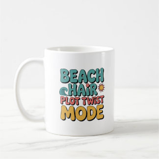 Caneca De Café Reviravoltas de Cabelo de Praia Divertido Livresco