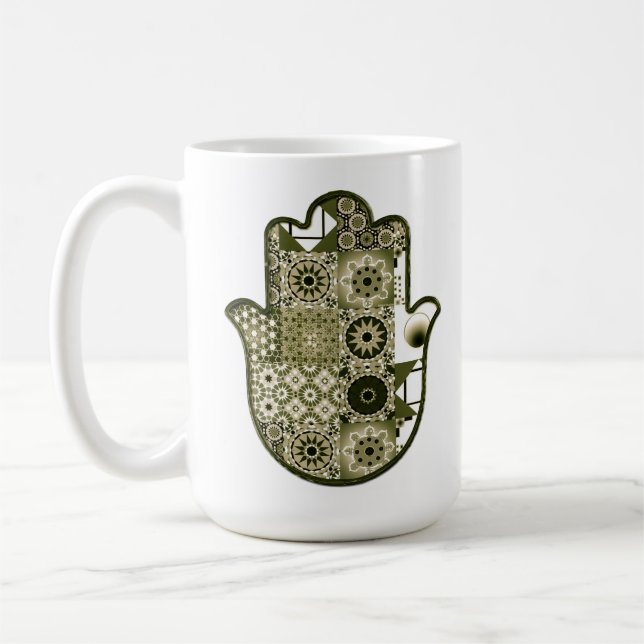 Caneca De Café Revisit Khamsa Hand Patchwork 2 (Esquerda)