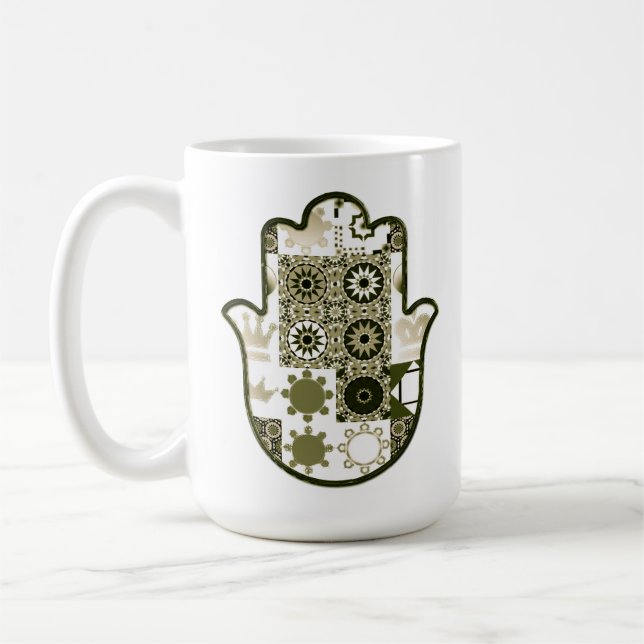 Caneca De Café Revisitar Khamsa Remendo à Mão 1 (Esquerda)