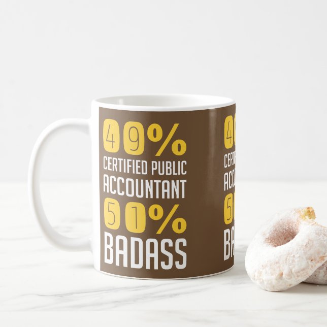 Caneca De Café Revisor oficial de contas de 49% 57% Badass (Com Donut)