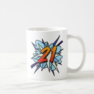 Caneca De Café Revista em Quadrinhos 21 Azul