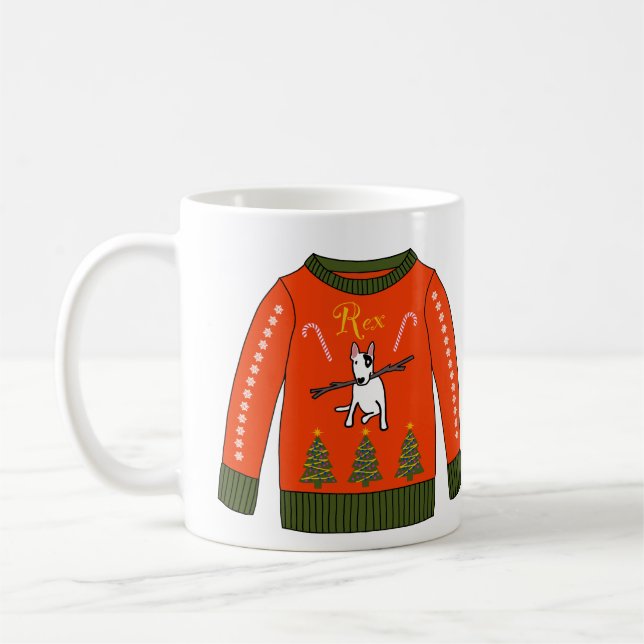 Caneca De Café Rex A TV Terrier Christmas Sweater Mug (Esquerda)