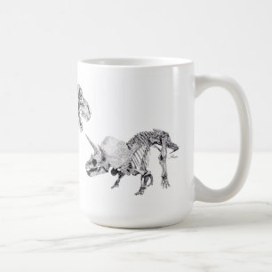 Caneca De Café Rex e Triceratops do tiranossauro