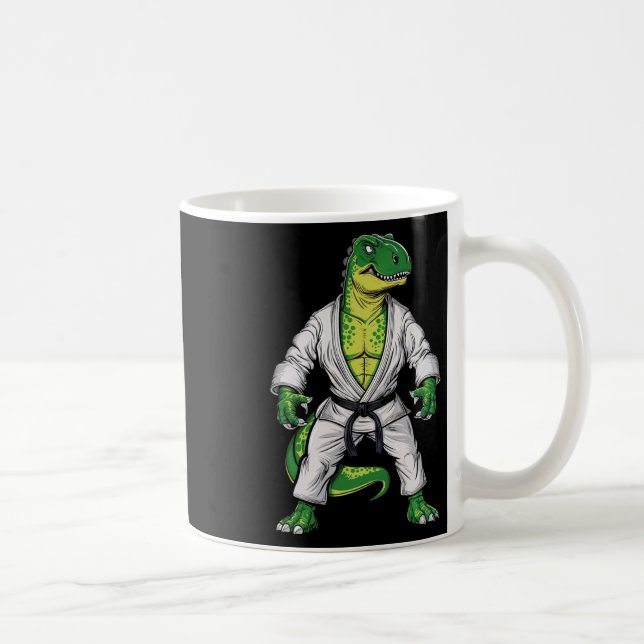 Caneca De Café Rex Martial Arts Dinossaur Jiu-jitsu Bjj Karate (Direita)