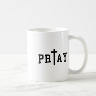 Caneca De Café Rezar à Arte Cristã Cruzada Citação Cristã Religio