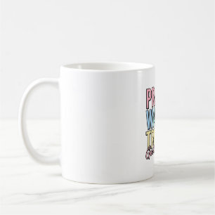 Caneca De Café Reze Espere Confie Cruz Cristão Vintage