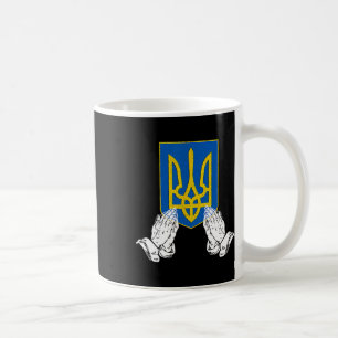 Caneca De Café Reze pela Bandeira da Ucrânia Vintage