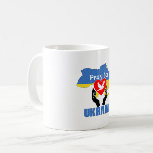 Caneca De Café Reze pela Ucrânia - Paz e Amor