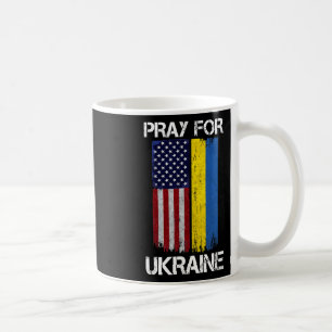 Caneca De Café Reze pela Ucrânia Us Bandeira da Ucrânia Vintage S