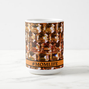 Caneca De Café Rhinestone Amarelo, diamantes amarelos, #MOMLIFE