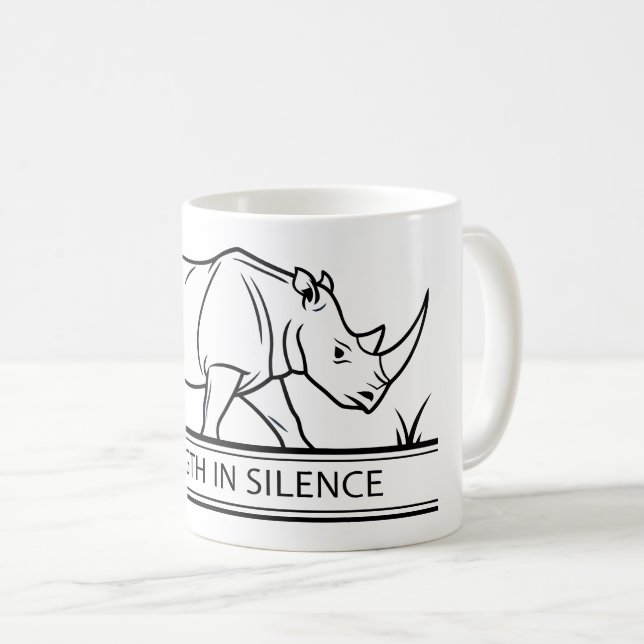 Caneca De Café Rhinoceros - Strength In Silence (Frente Esquerda)