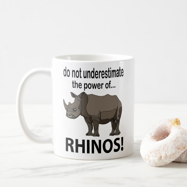 Caneca De Café Rhinos Animal Funny Rhinos (Com Donut)
