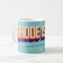 Caneca De Café Rhode Island USA  Retro Postcard Mug