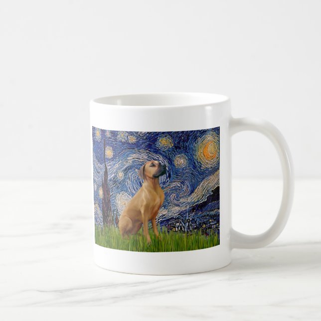 Caneca De Café RhodesianRidgeback 2 - Noite Estrelada (Direita)