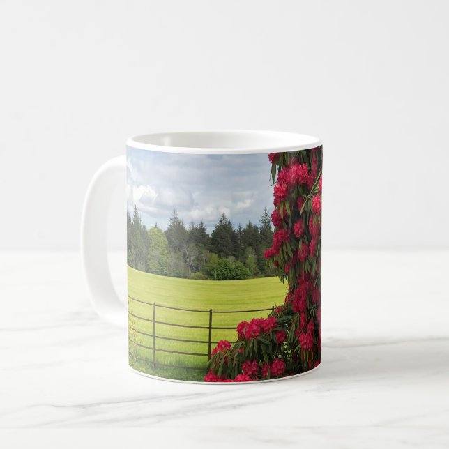 Caneca De Café Rhododendron e Scenic View na Escócia (Frente Esquerda)
