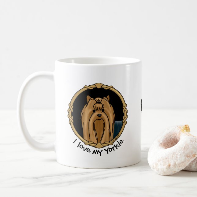 Caneca De Café Rico Frame Yorkshire Terrier (Yorkie) (Com Donut)