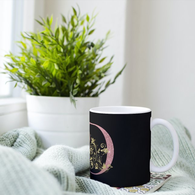 Caneca De Café Rico - Letra Minúscula D Rosa (Criador carregado)