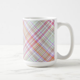 Caneca De Café Rico rosa n Xadrez geométrica verde