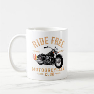 Caneca De Café Ride Free - Vintage Motorcycle Club